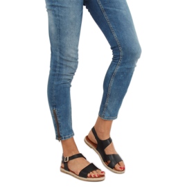 Sandálias femininas pretas H-7 pretas preto 1