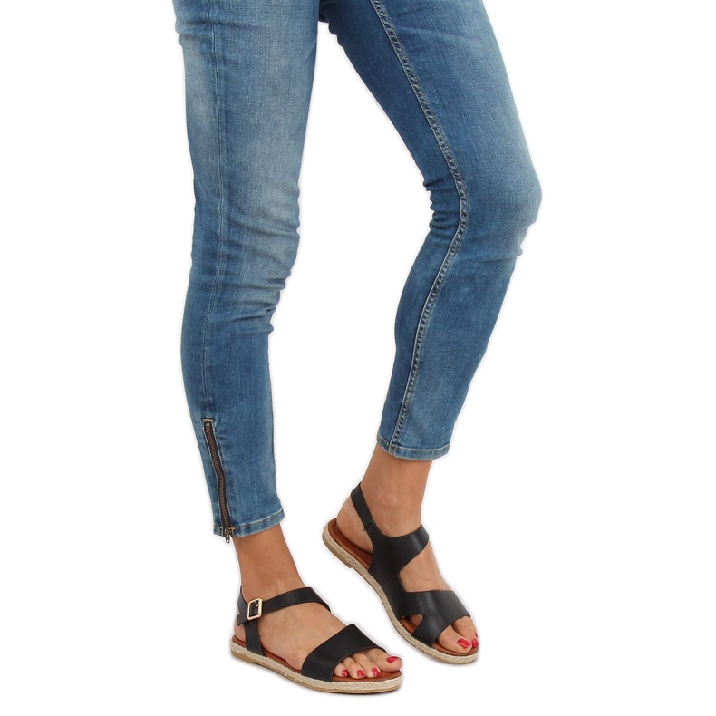 Sandálias femininas pretas H-7 pretas preto 1