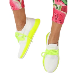 B-6851 sapatos esportivos amarelos, brancos e amarelos 2