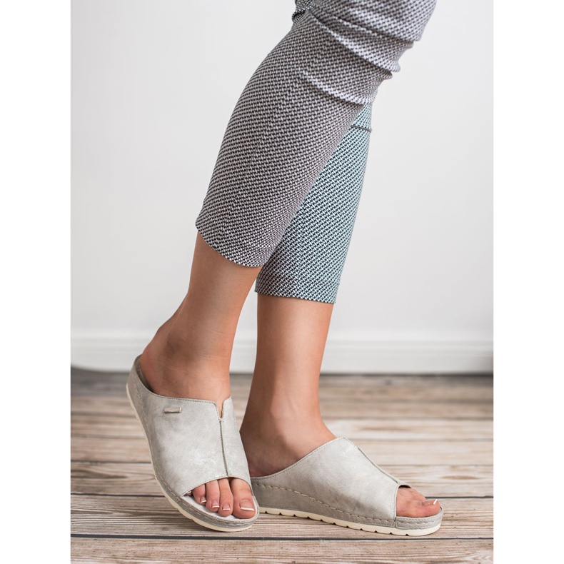 Goodin Chinelos dourados castanho amarelo 2