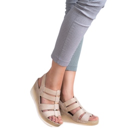 Goodin Sandálias de cunha confortáveis amarelo 2