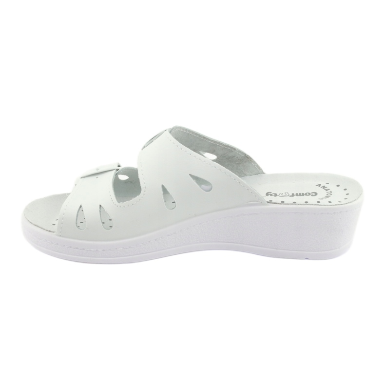 Flip de couro feminino Flips White Wedges branco 5