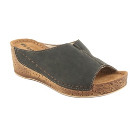 Chinelos femininos cunha Inblu NG002 preto marrom multicolorido 1