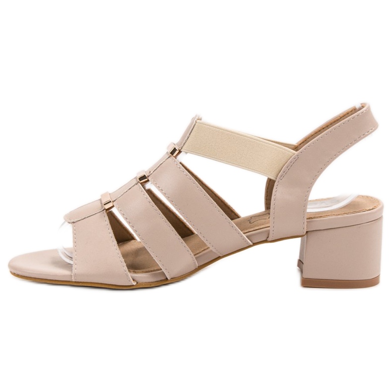 Evento Sandálias de salto alto deslizantes marrom 1