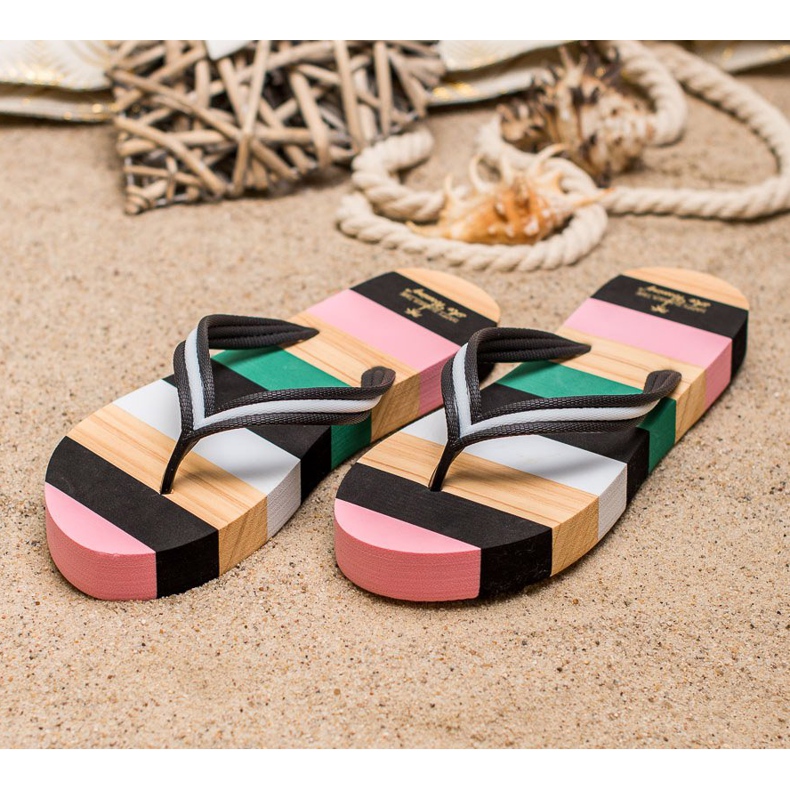 Ax Boxing Flip-flops na plataforma preto multicolorido 2