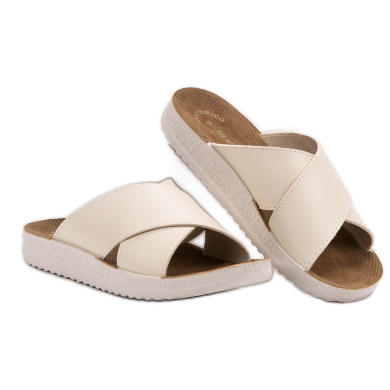 SHELOVET Chinelos de couro ecológico marrom 1