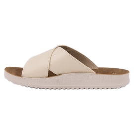 SHELOVET Chinelos de couro ecológico marrom 2