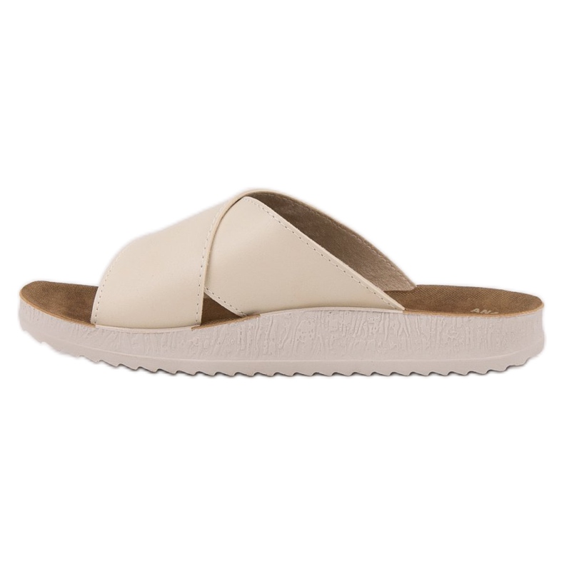 SHELOVET Chinelos de couro ecológico marrom 2