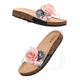 Super Me Chinelos com flores rosa 2