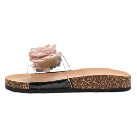 Super Me Chinelos com flores castanho multicolorido 2