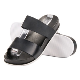 Laura Mode Chinelos de borracha preta preto 1