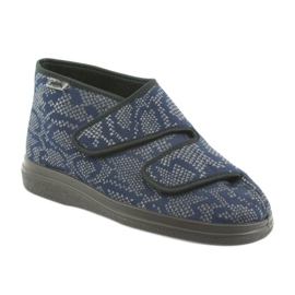 Sapatos femininos Befado pu 986D009 azul azul marinho 2