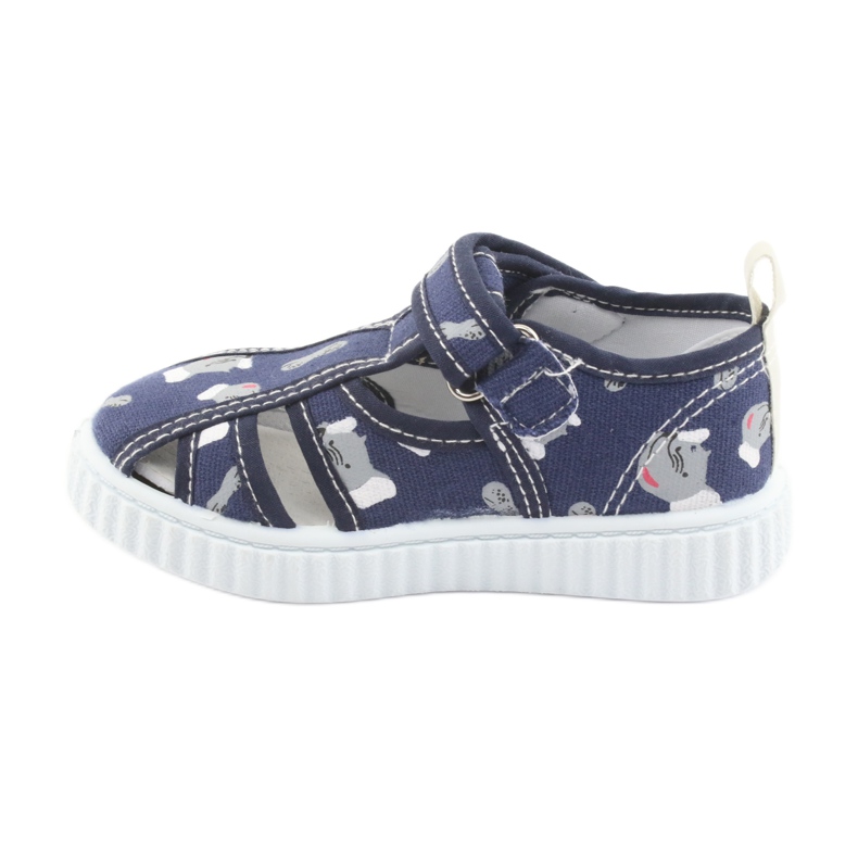 Calçado infantil American Club azul marinho com Velcro TEN 27/19 branco azul-marinho cinza 2