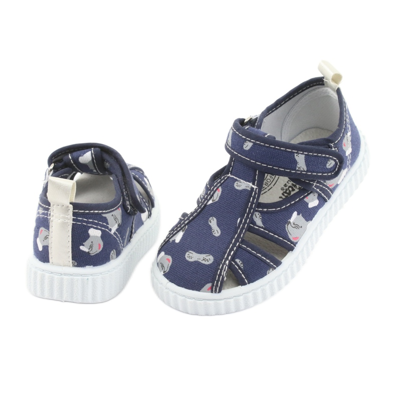 Calçado infantil American Club azul marinho com Velcro TEN 27/19 branco azul-marinho cinza 4