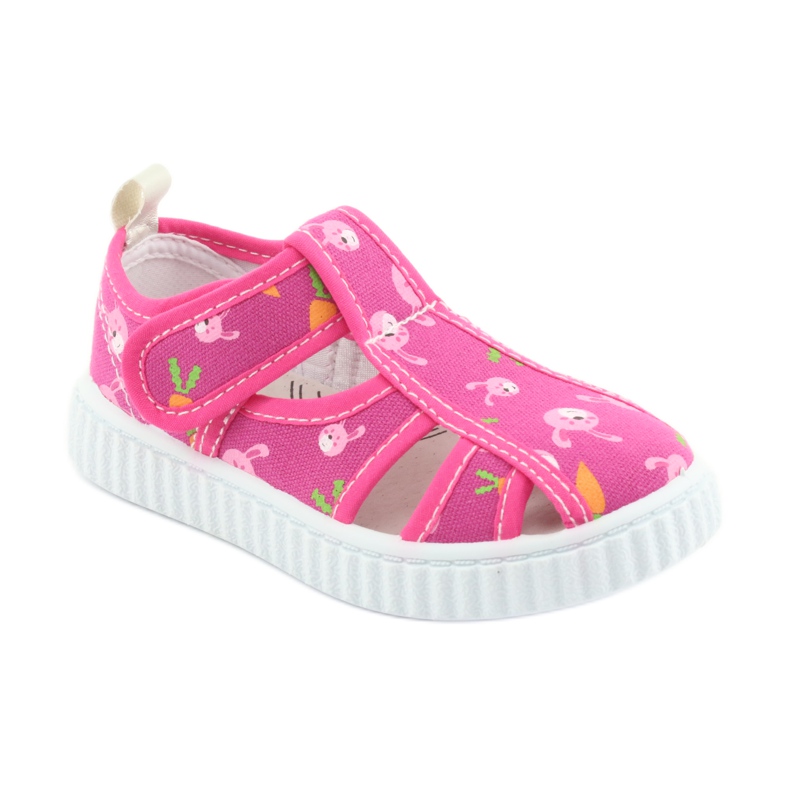 Calçado infantil American Club com velcro rosa TEN 32/19 branco 1 Calçado infantil American Club com velcro rosa TEN 32/19 branco 1