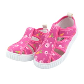 Calçado infantil American Club com velcro rosa TEN 32/19 branco 3