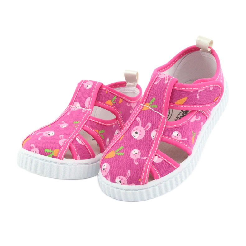 Calçado infantil American Club com velcro rosa TEN 32/19 branco 3