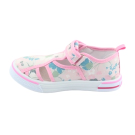 American Club Sapatos infantis americanos palmilha de couro com velcro branco azul rosa verde 2