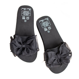 Best Shoes Chinelos de espuma com laço preto 2