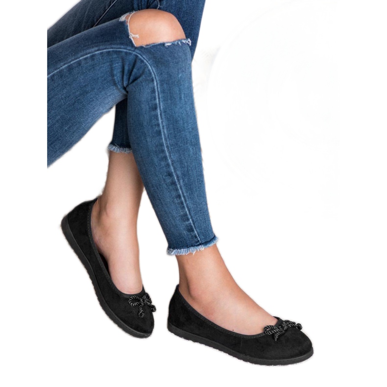 Comer Bailarinas de camurça preto 2 Comer Bailarinas de camurça preto 2