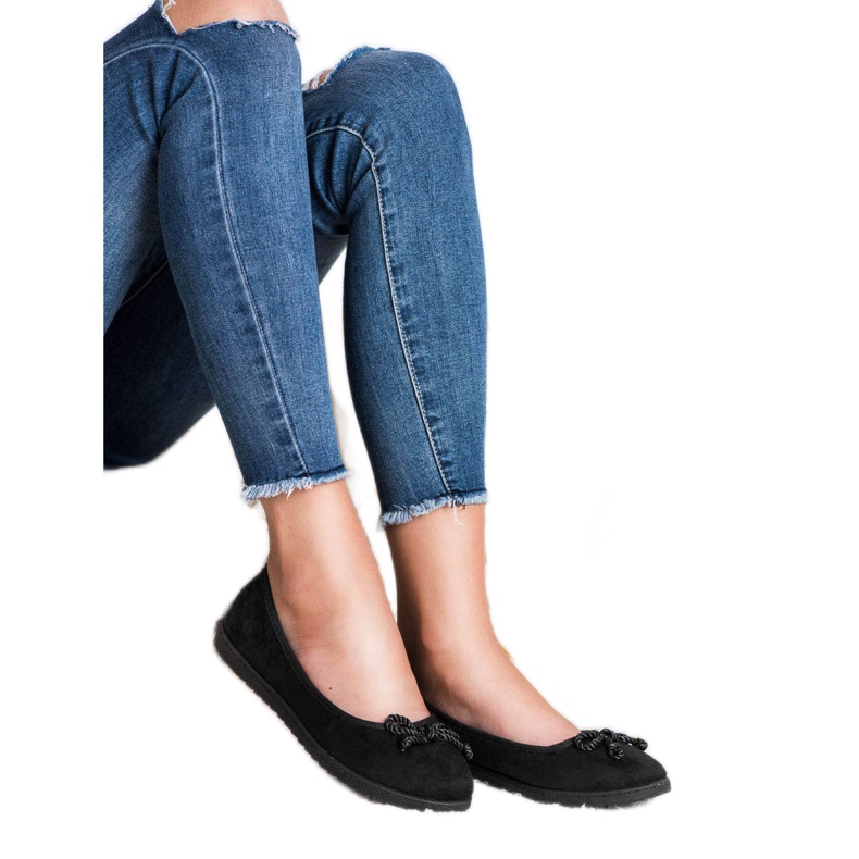 Comer Bailarinas de camurça preto 1