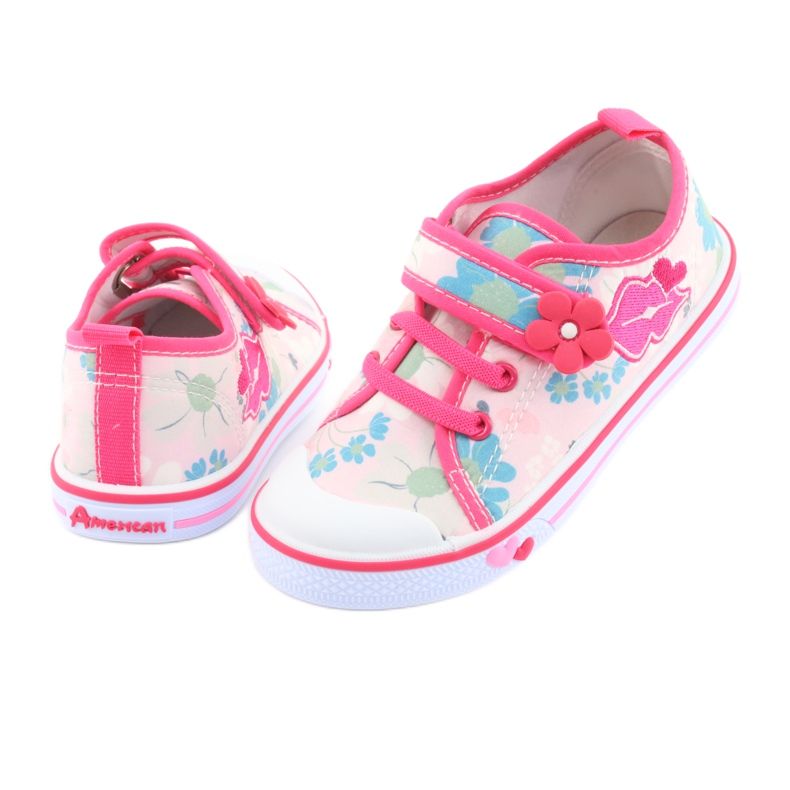 American Club Sneakers Boca palmilha em couro americano branco castanho rosa 4