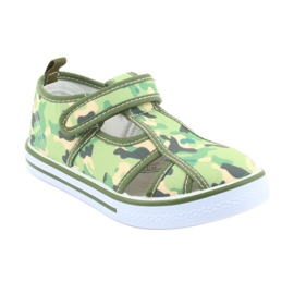 Calçado infantil American Club com velcro verde camuflado TEN 27/19 marrom cinza 1
