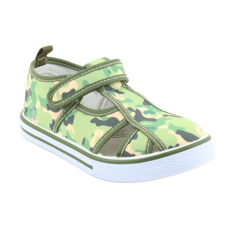 Calçado infantil American Club com velcro verde camuflado TEN 27/19 marrom cinza 1
