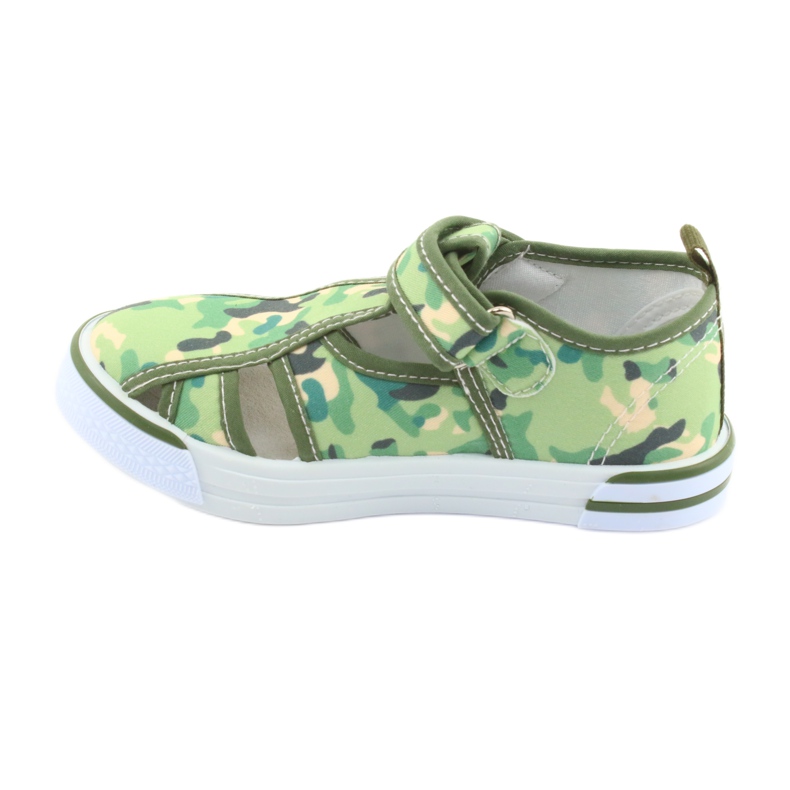 Calçado infantil American Club com velcro verde camuflado TEN 27/19 castanho cinza 2