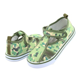 Calçado infantil American Club com velcro verde camuflado TEN 27/19 marrom cinza 4