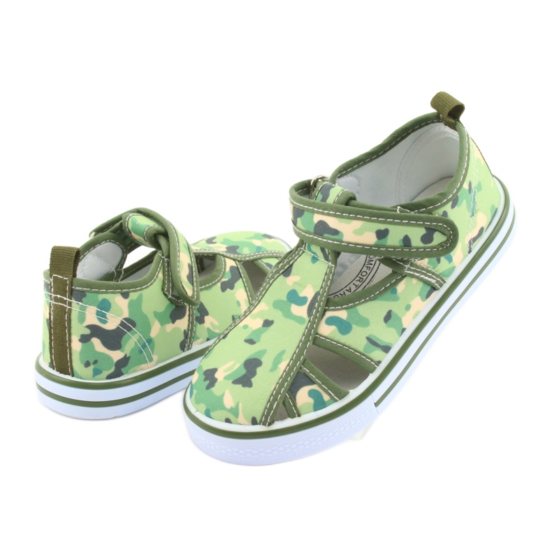 Calçado infantil American Club com velcro verde camuflado TEN 27/19 marrom cinza 4