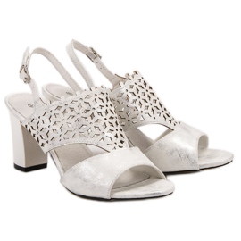 Goodin Sandálias Openwork branco cinza 1