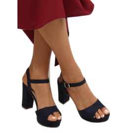 Sandálias na plataforma YL96095 Navy azul marinho 1