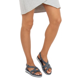 Sandálias azuis marinho femininas 1499 Navy azul marinho 2