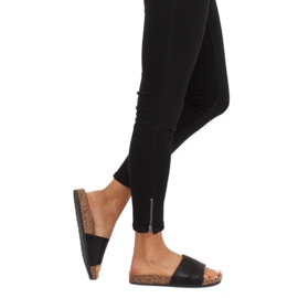 Chinelos femininos negros PK44491 Preto 1