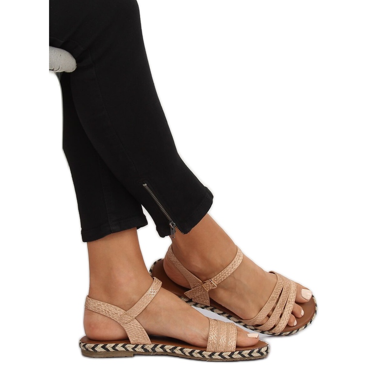 Sandálias femininas champanhe M531 Champagne multicolorido rosa 2