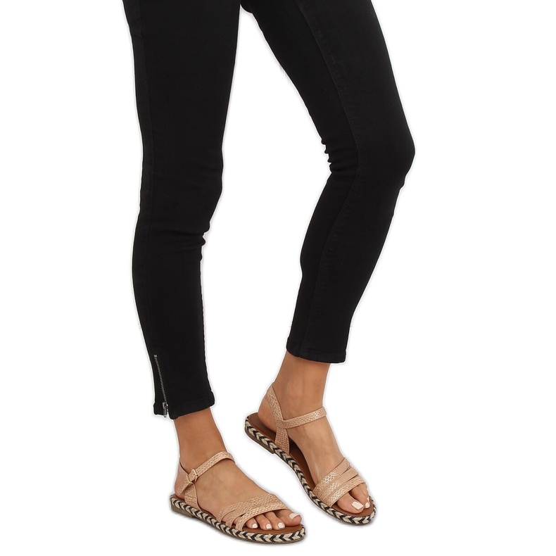 Sandálias femininas champanhe M531 Champagne multicolorido rosa 1