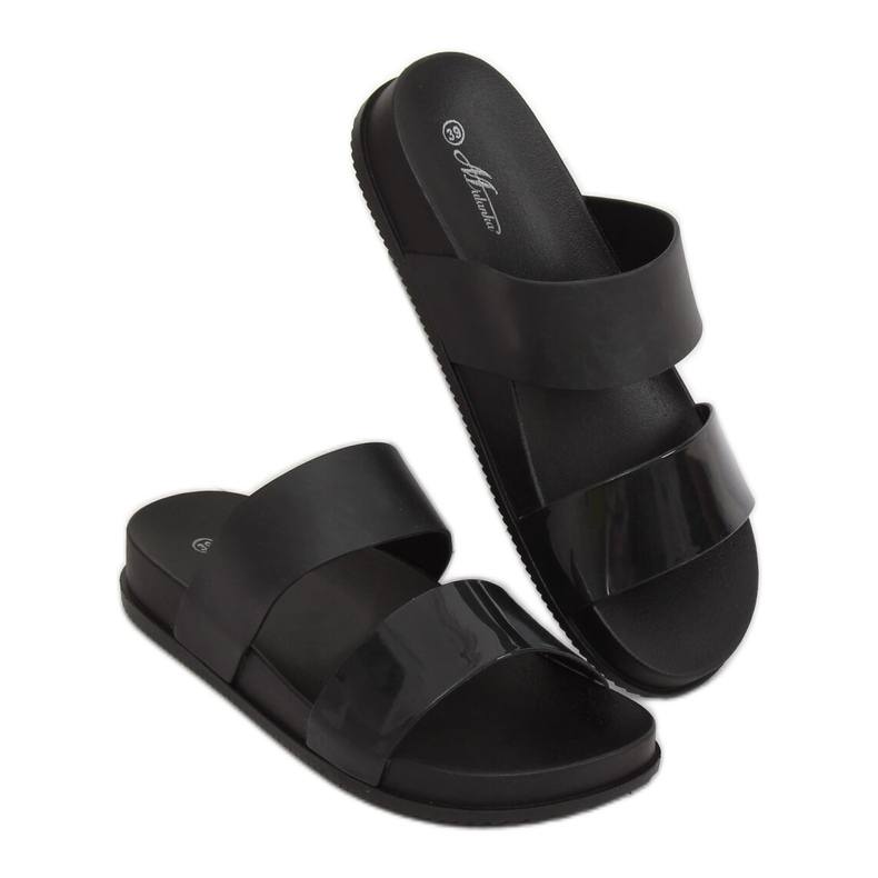 Chinelos femininos negros pretos TS-23 preto 1