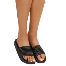 Sapatilhas pretas G301 pretas com miçangas preto 1 Sapatilhas pretas G301 pretas com miçangas preto 1