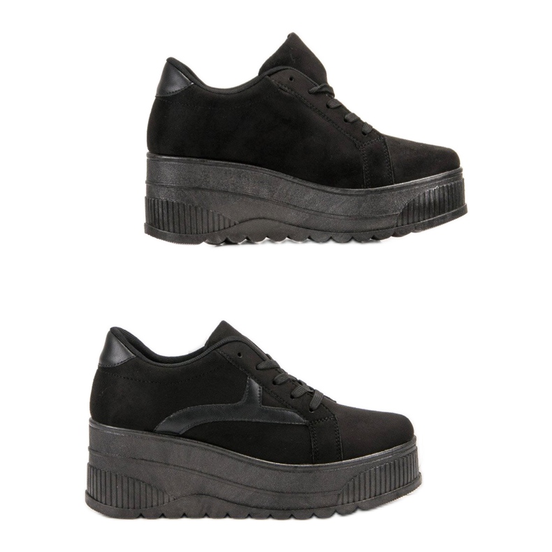 SHELOVET Sapatos Pretos na Plataforma 1