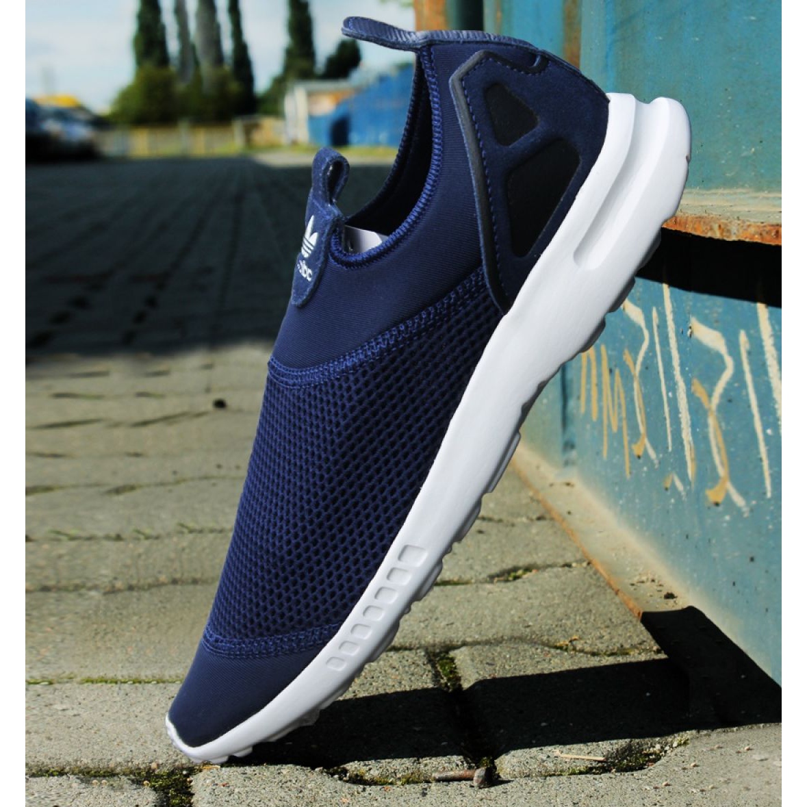 T nis Adidas Originals Zx Flux Smooth Slip On W S78958 azul marinho