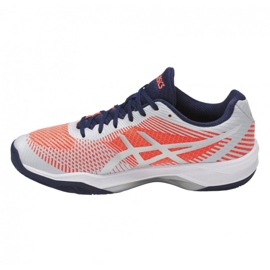 Tênis de voleibol Asics Volley Elite Ff W B751N-0696 branco laranja 1