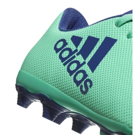 Chuteira Adidas X 17.4 FxG Jr CP9014 azul verde 2