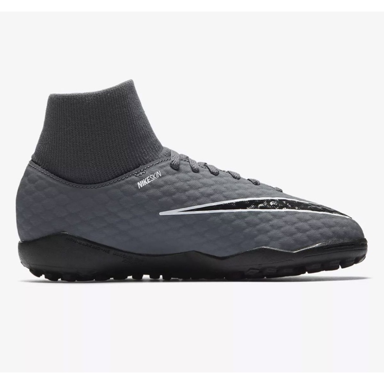Chuteiras de futebol Nike Hypervenom PhantomX 3 Academy Df Tf Jr AH7293-081-S cinza cinza 1