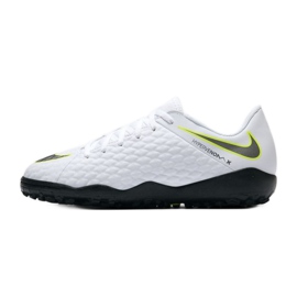 Chuteira de futebol Nike Hypervenom 3 Academy Tf Jr AJ3797-107 branco branco 1