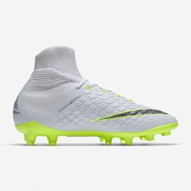 Chuteiras de futebol Nike Hypervenom Phantom 3 Elite Dynamic Fit Fg Jr AJ3791-107 branco branco 2