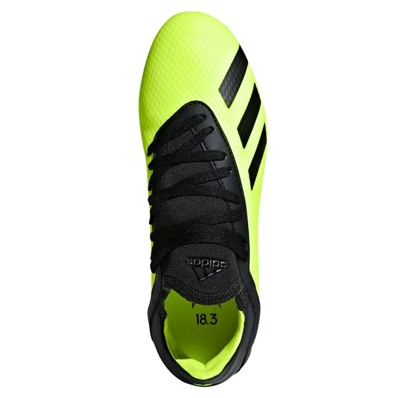 Chuteiras Adidas X 18.3 Fg Jr DB2418 multicolorido verde 2 Chuteiras Adidas X 18.3 Fg Jr DB2418 multicolorido verde 2