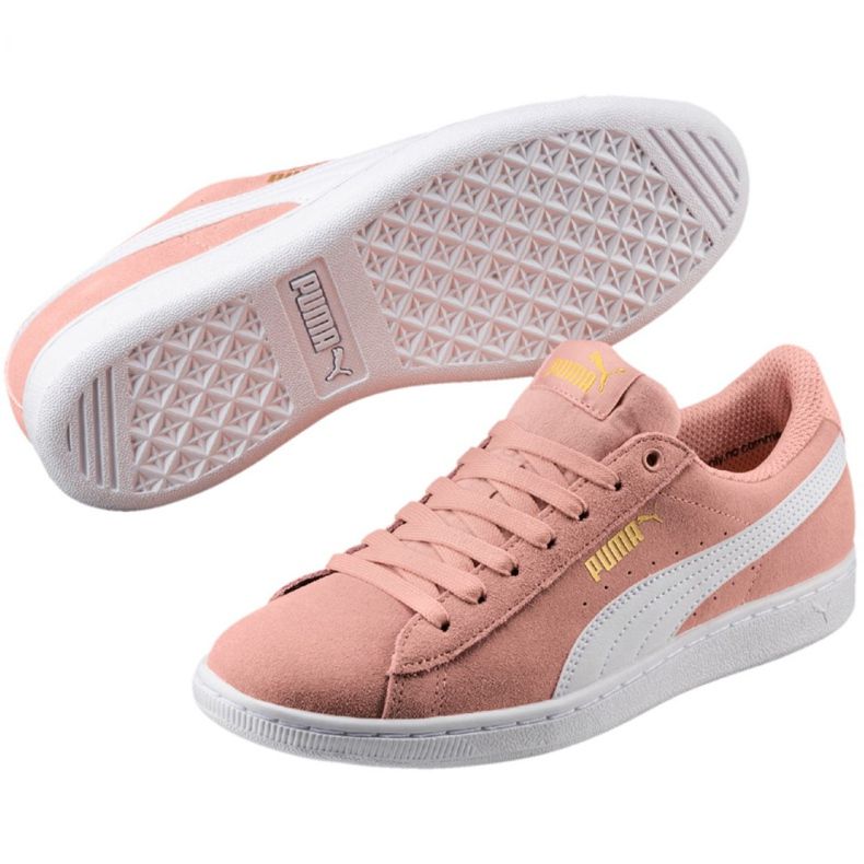 Sapatos Puma Vikky Pêssego Bege-Puma Branco W 362624 25 rosa 1