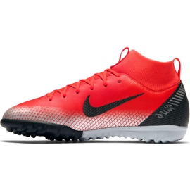 Chuteira Nike Mercurial Superfly X 6 Academy Gs CR7 Tf Jr AJ3112-600 vermelho vermelho 2