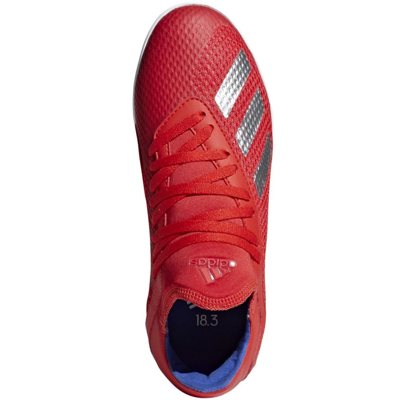 Sapatos de interior adidas X 18.3 In Jr BB9396 multicolorido vermelho 1